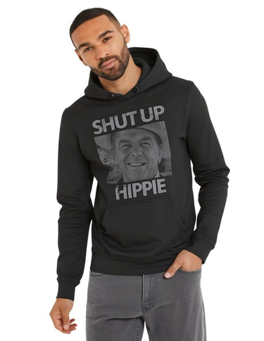 Shut Up Hippie Hoodie Graphic Fleece Hoodie Greater Half